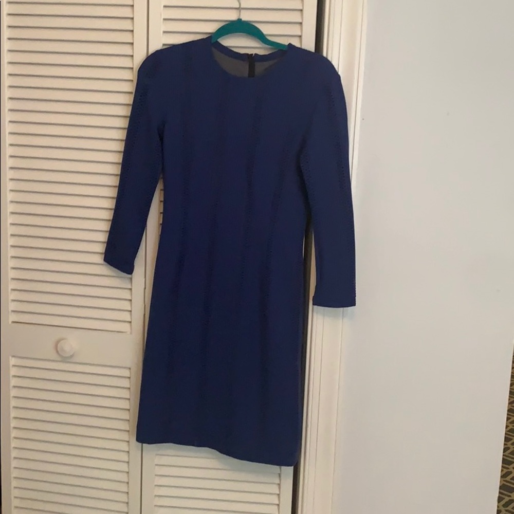 Rag & Bone blue long sleeve fitted dress